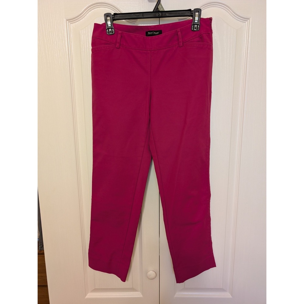 White House Black Market Fuchsia Cropped Stretch Ankle Pants with side zipper 4R